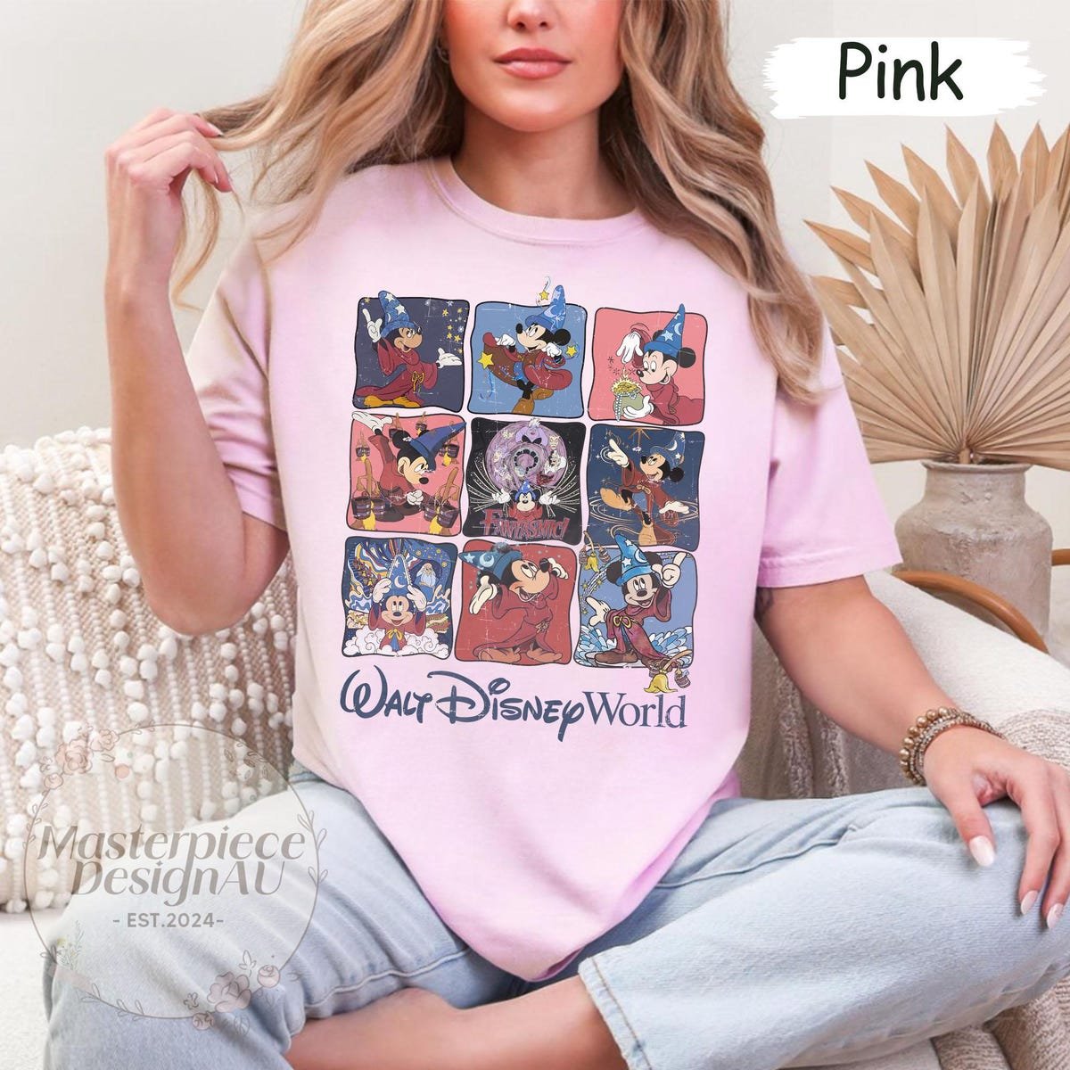 Retro Sorcerer Mickey Shirt Disney Fantasia Magical Castle Tee