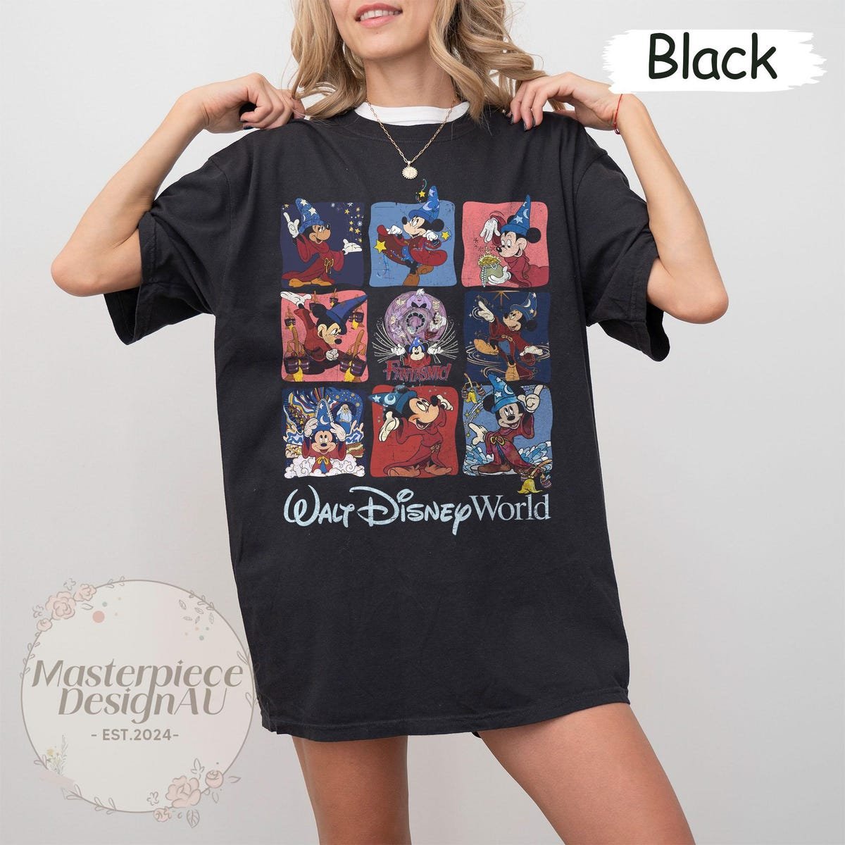 Retro Sorcerer Mickey Shirt Disney Fantasia Magical Castle Tee
