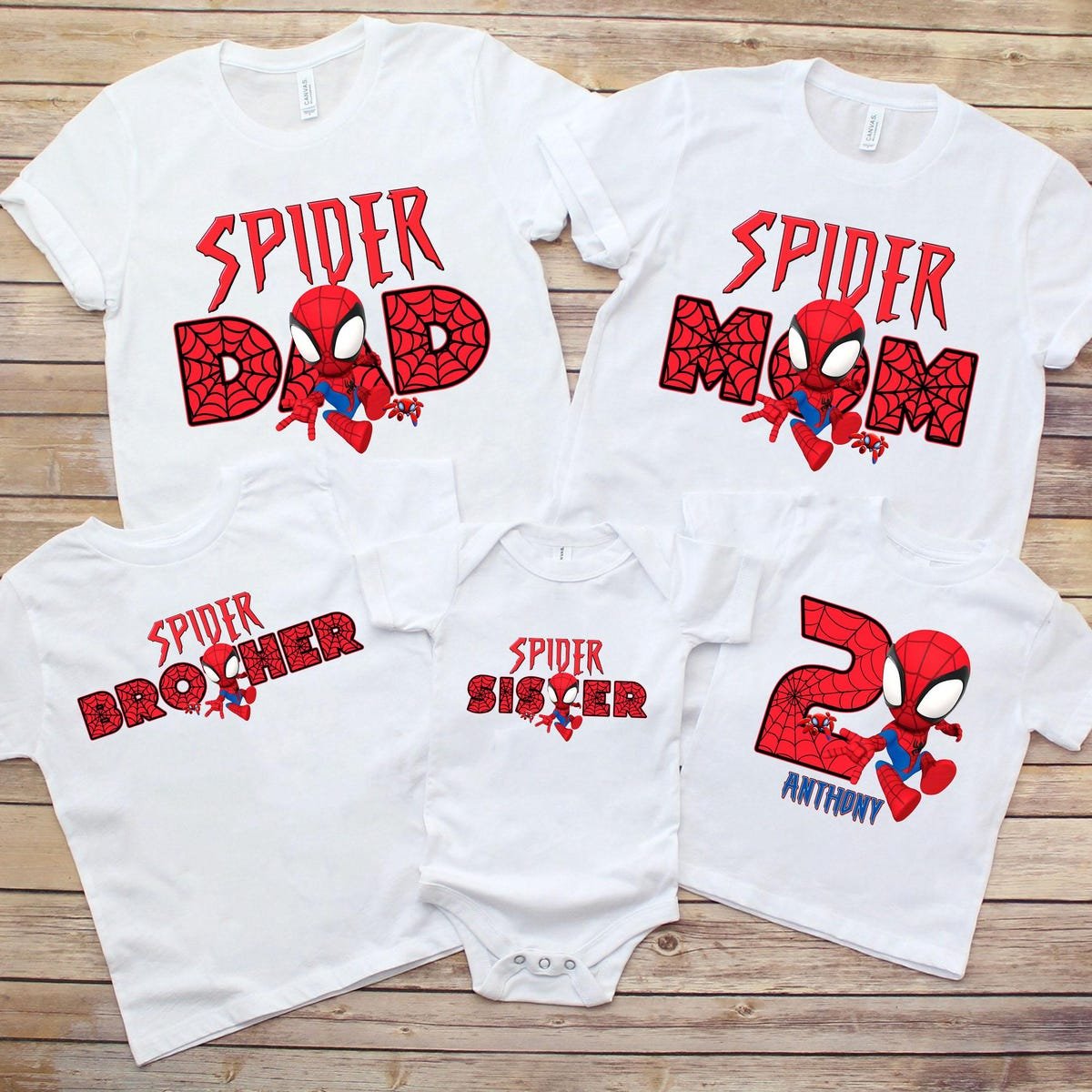 Spiderman Birthday Shirt for Boys Personalized Family Matching Tees