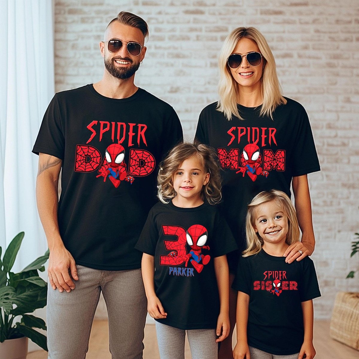 Spiderman Birthday Shirt for Boys Personalized Family Matching Tees