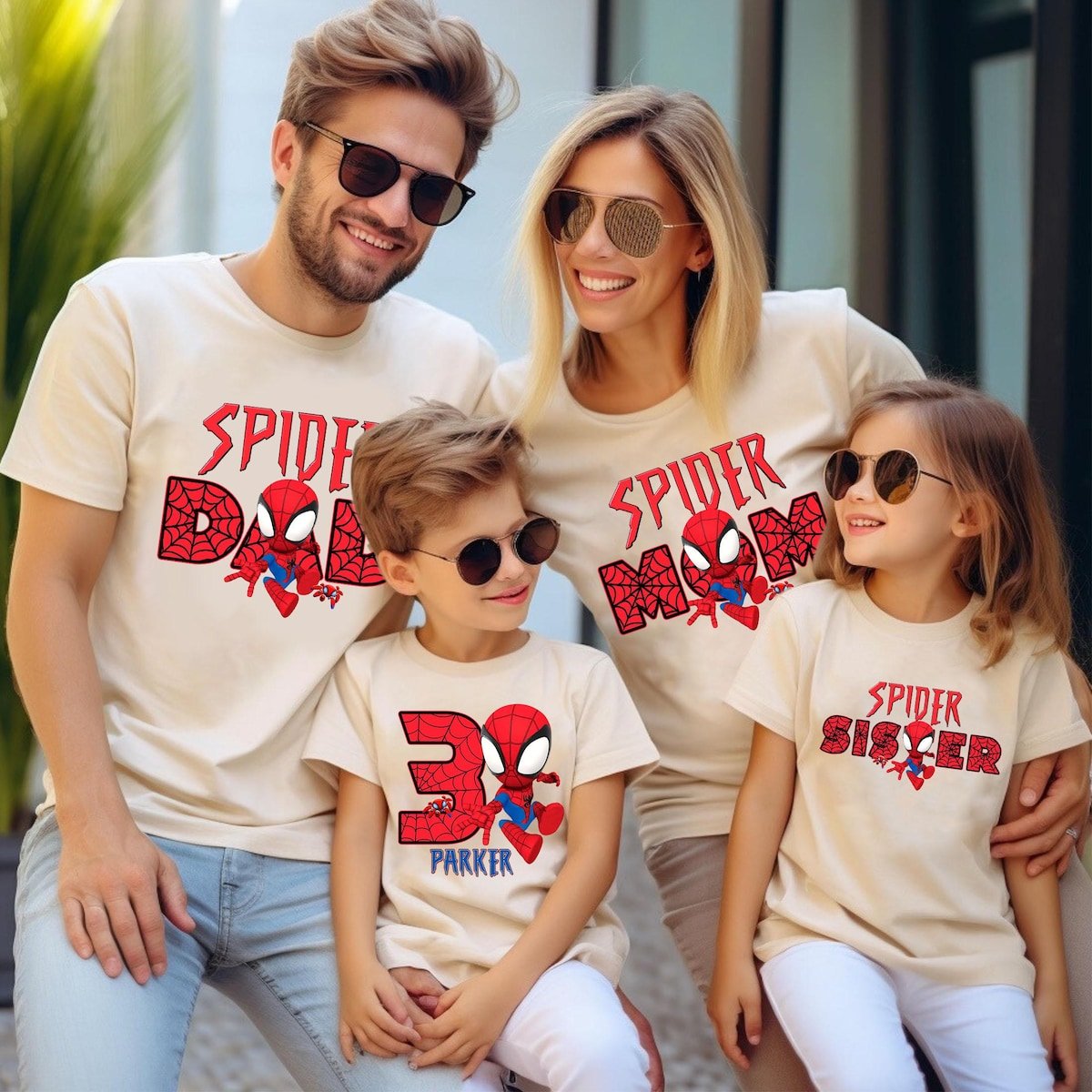 Spiderman Birthday Shirt for Boys Personalized Family Matching Tees