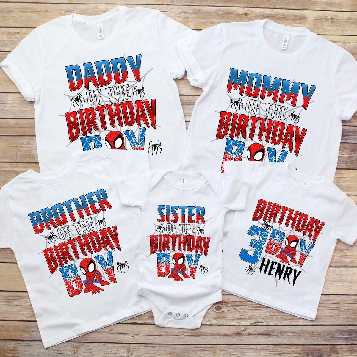 Spiderman Birthday Shirt for Kids and Family Matching Tee