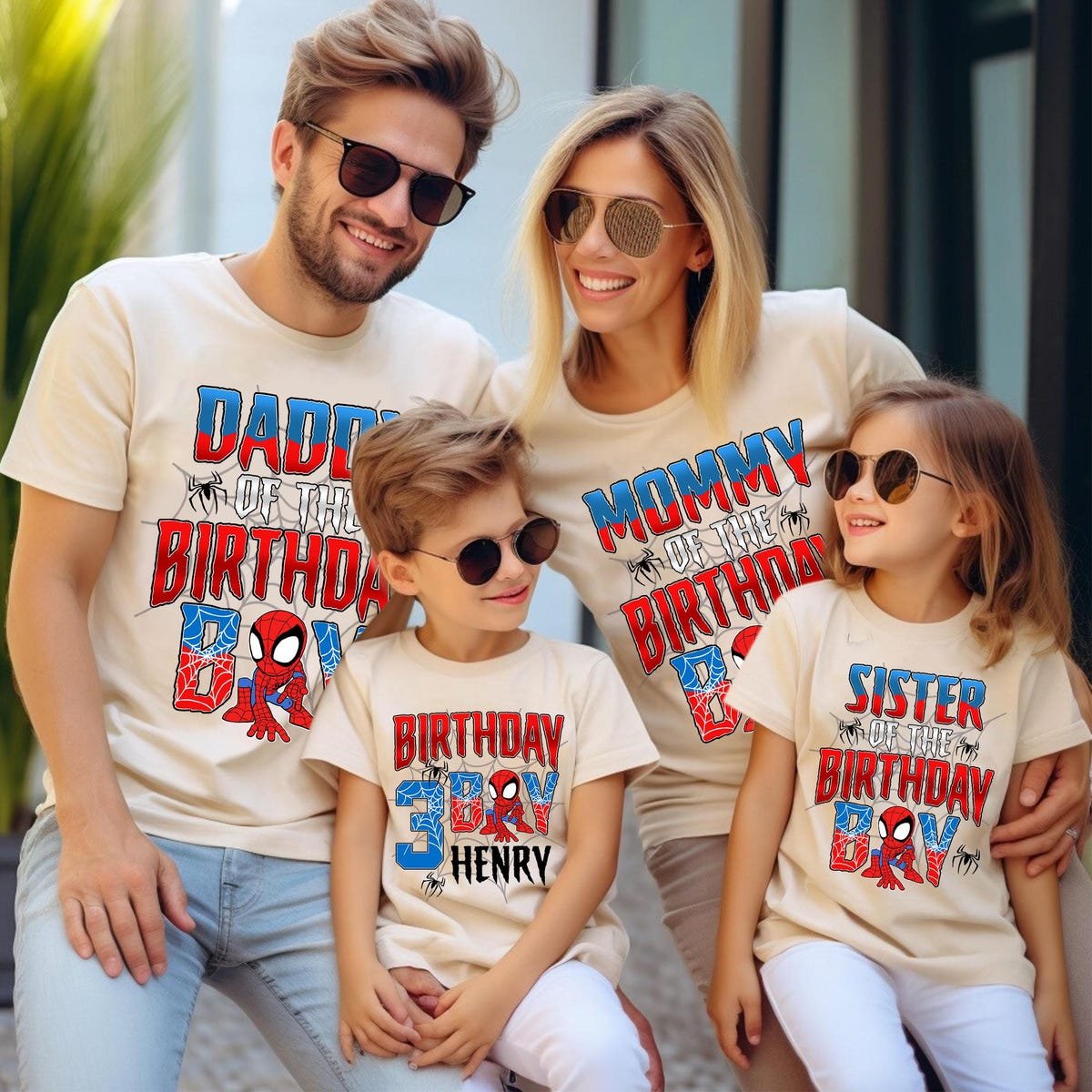 Spiderman Birthday Shirt for Kids and Family Matching Tee
