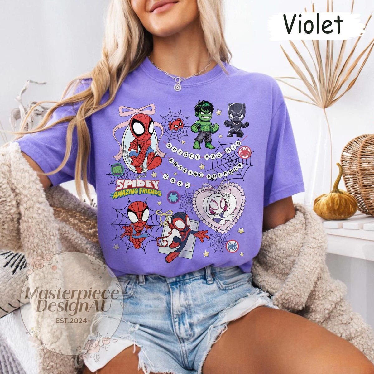 Spiderman Retro Shirt Marvel Avengers Comic Tee Vintage Style