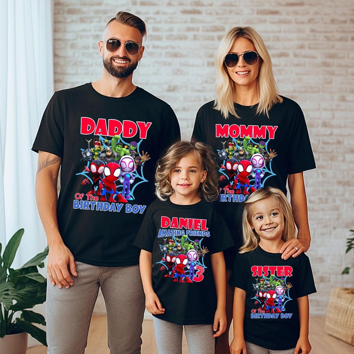 Spidey Birthday Shirt Custom Name Age Toddler Superhero Tee Boys Gift