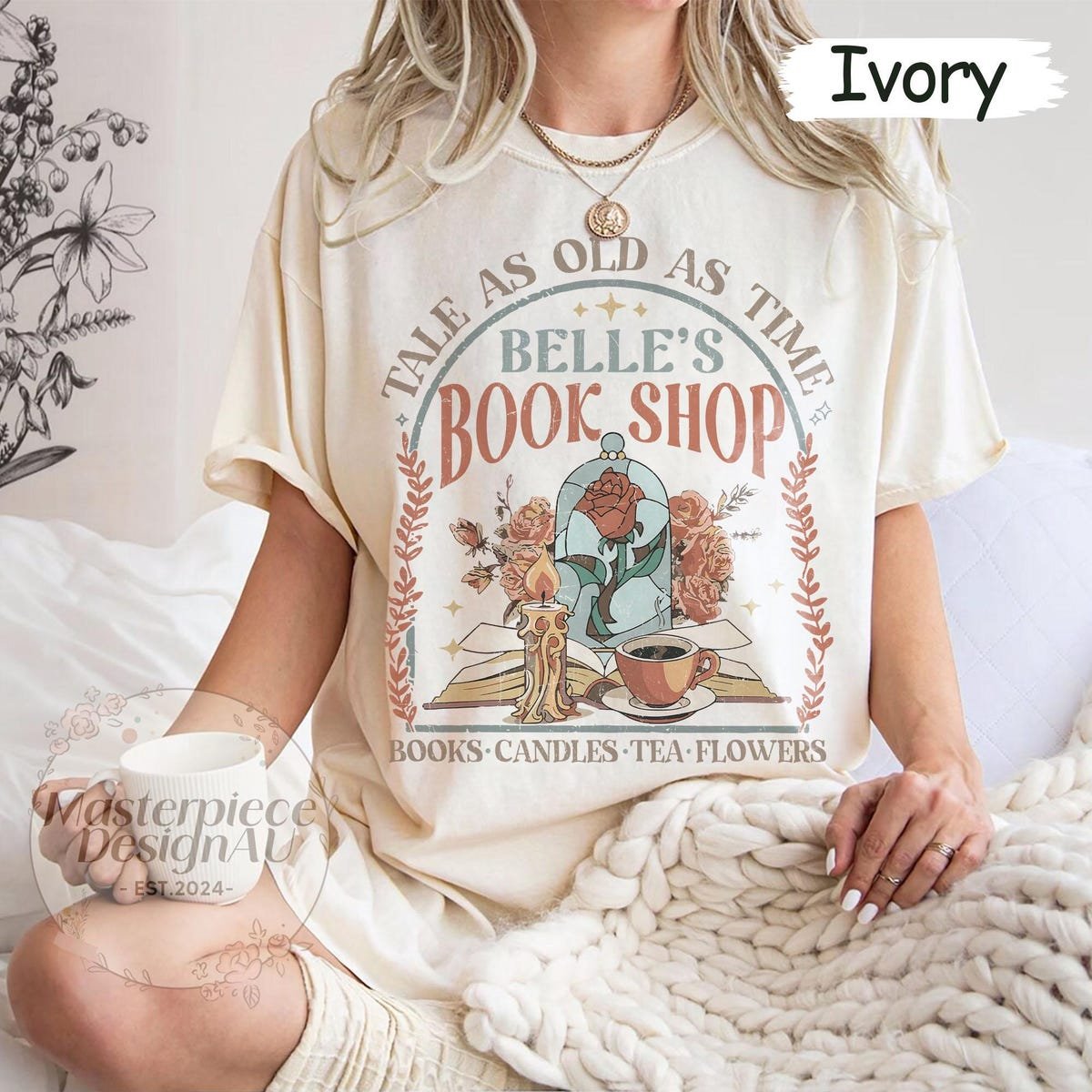 Vintage Belle Book Club Shirt Beauty and the Beast Tee for Book Lovers