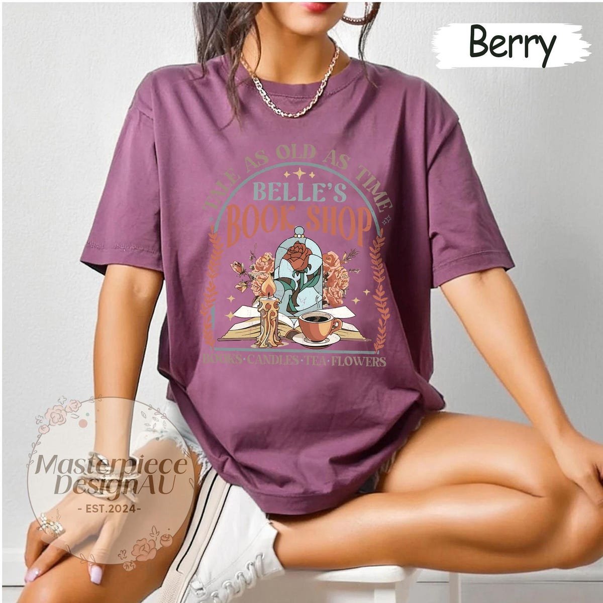 Vintage Belle Book Club Shirt Beauty and the Beast Tee for Book Lovers
