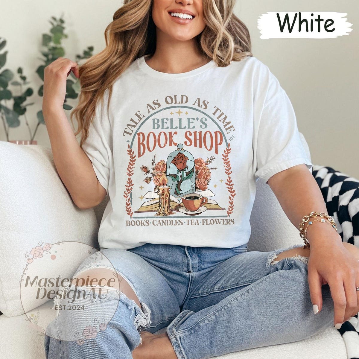 Vintage Belle Book Club Shirt Beauty and the Beast Tee for Book Lovers