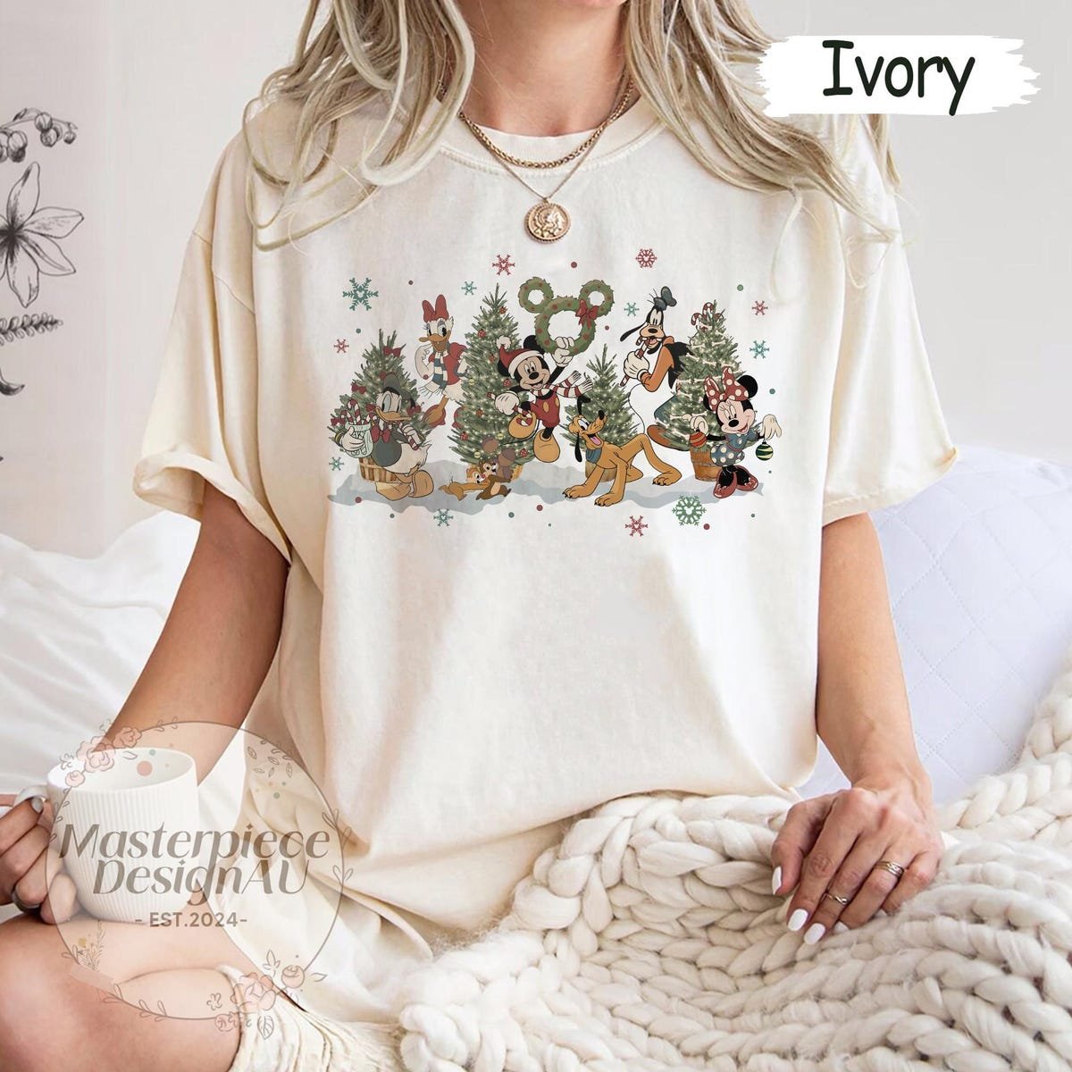Vintage Disney Christmas Shirt Mickey Friends Retro Holiday Tee