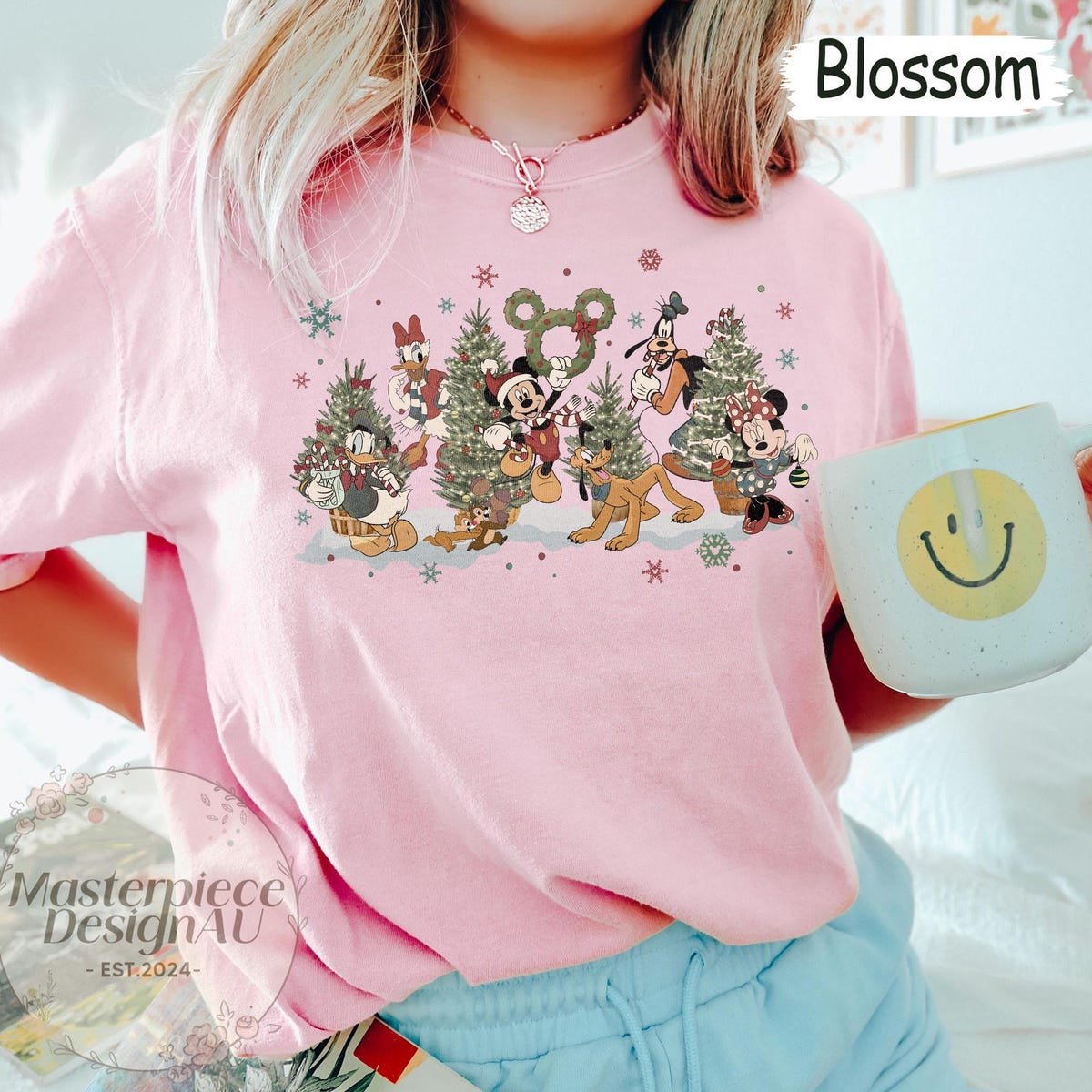 Vintage Disney Christmas Shirt Mickey Friends Retro Holiday Tee