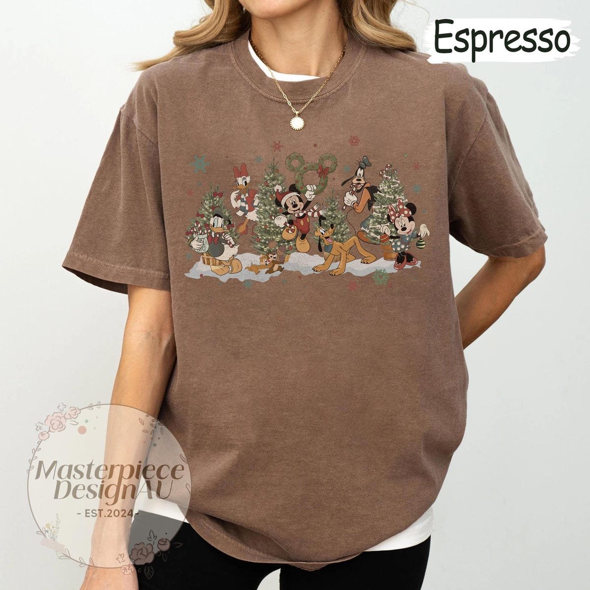 Vintage Disney Christmas Shirt Mickey Friends Retro Holiday Tee