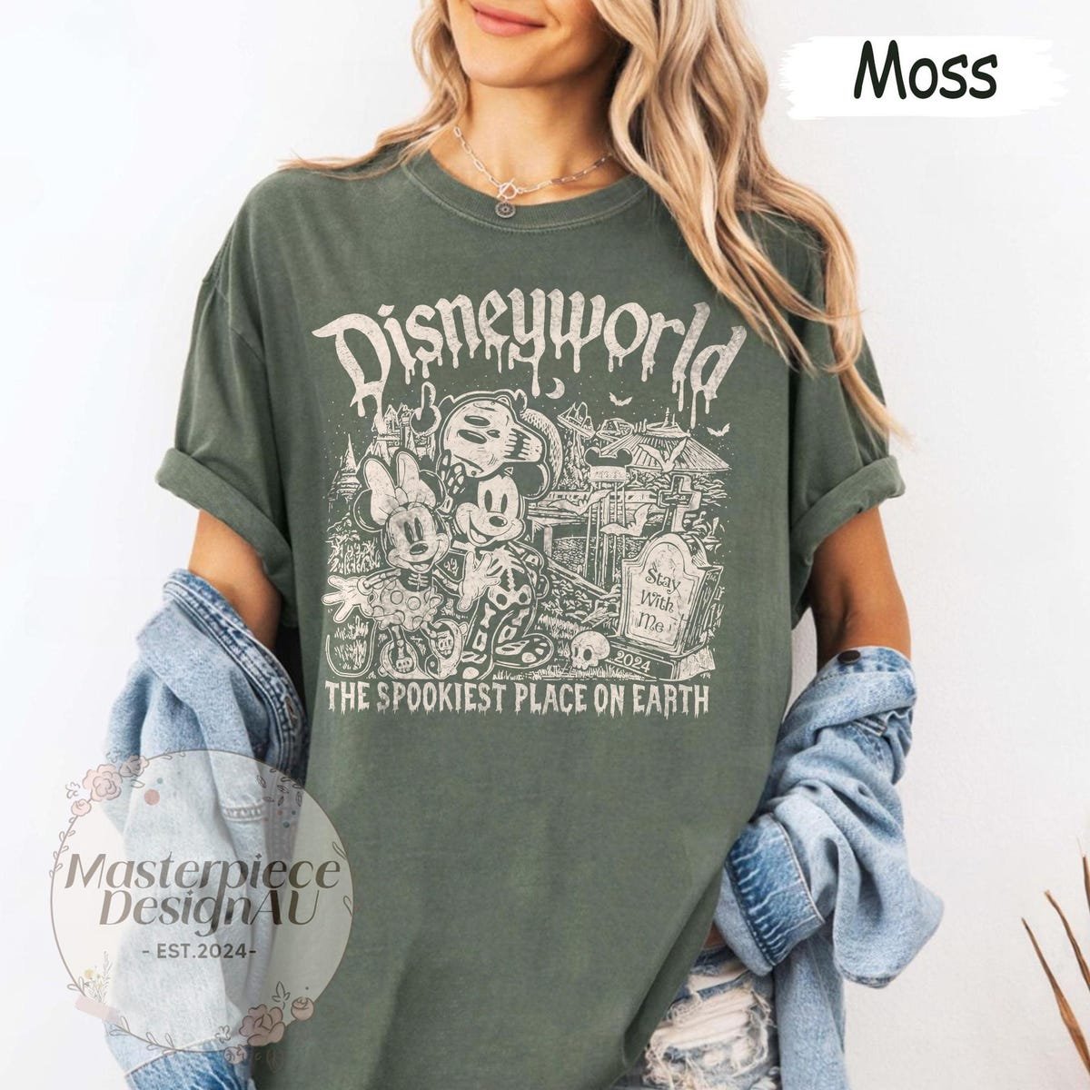 Vintage Disney Halloween Shirt Mickey Minnie Skeleton Retro Tee