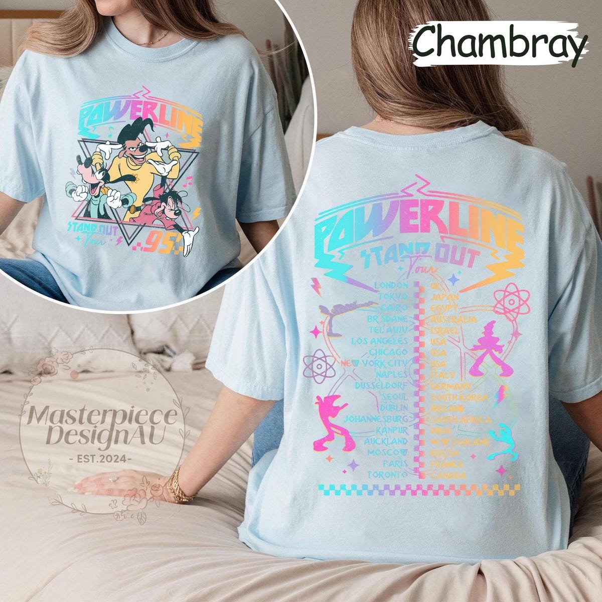 Vintage Goofy Movie Shirt Powerline Tour Retro Disney Graphic Tee