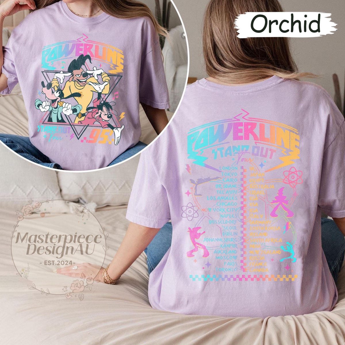 Vintage Goofy Movie Shirt Powerline Tour Retro Disney Graphic Tee