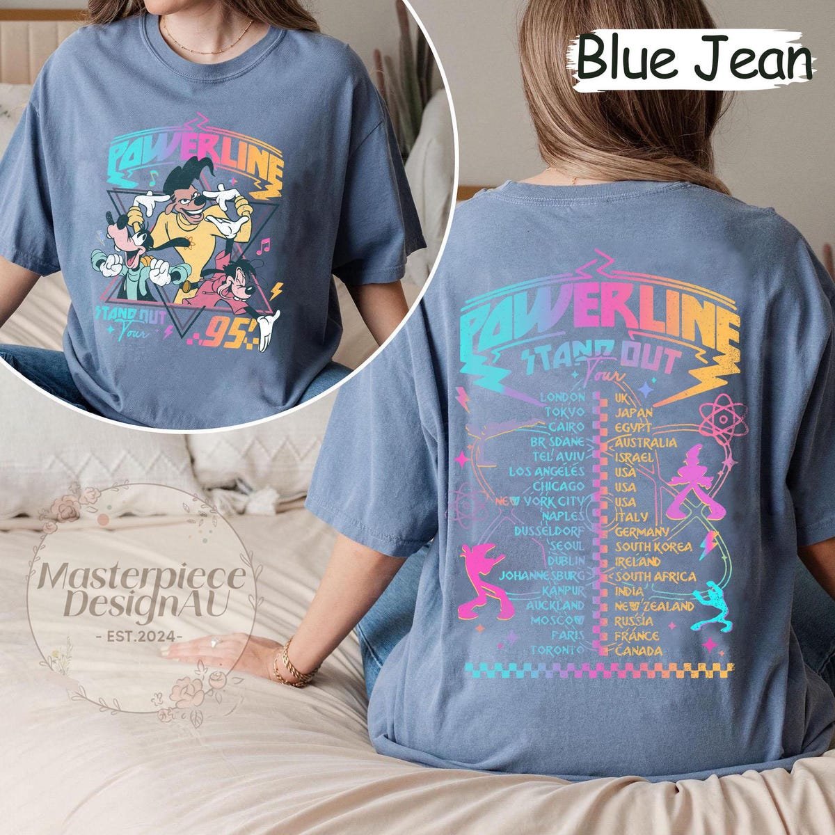 Vintage Goofy Movie Shirt Powerline Tour Retro Disney Graphic Tee