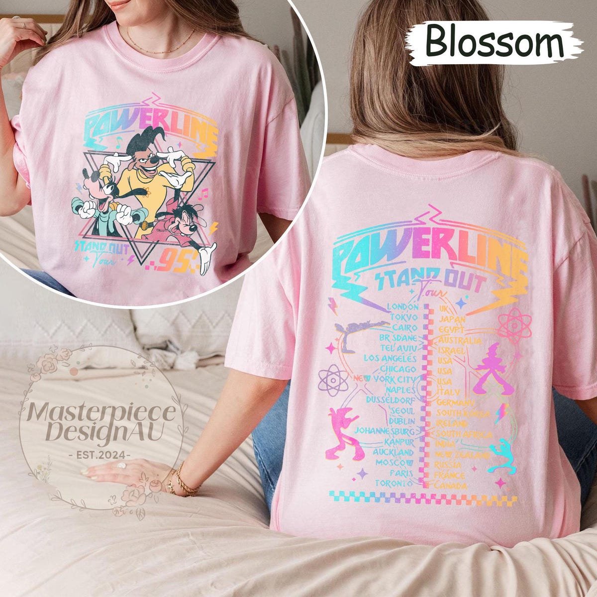 Vintage Goofy Movie Shirt Powerline Tour Retro Disney Graphic Tee