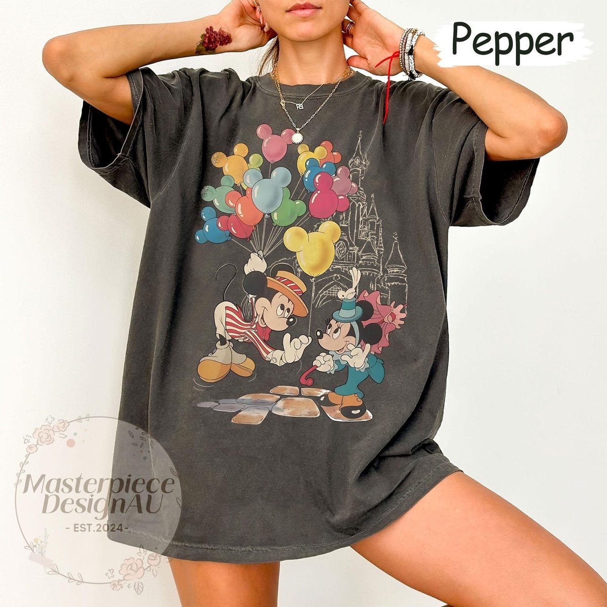 Vintage Mickey Balloons Shirt Disney Magic Kingdom Tee