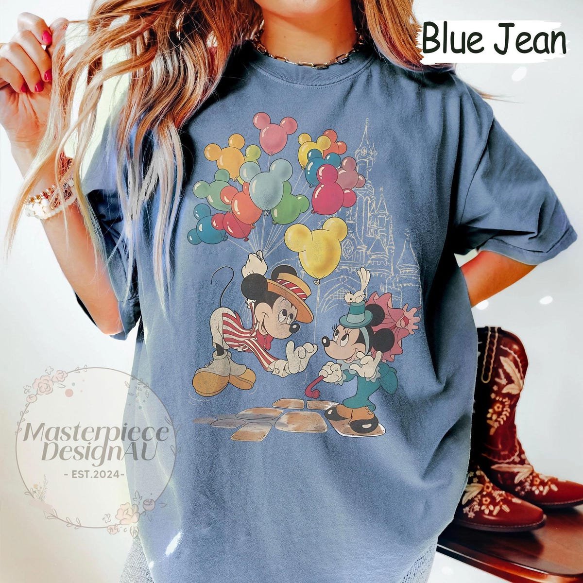 Vintage Mickey Balloons Shirt Disney Magic Kingdom Tee