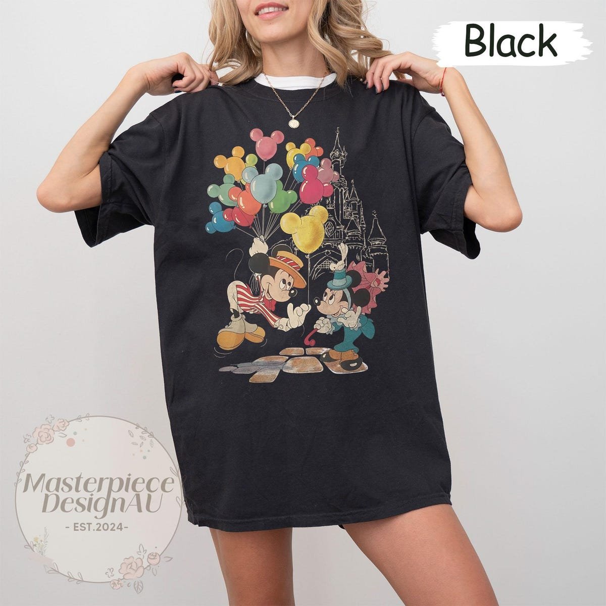 Vintage Mickey Balloons Shirt Disney Magic Kingdom Tee