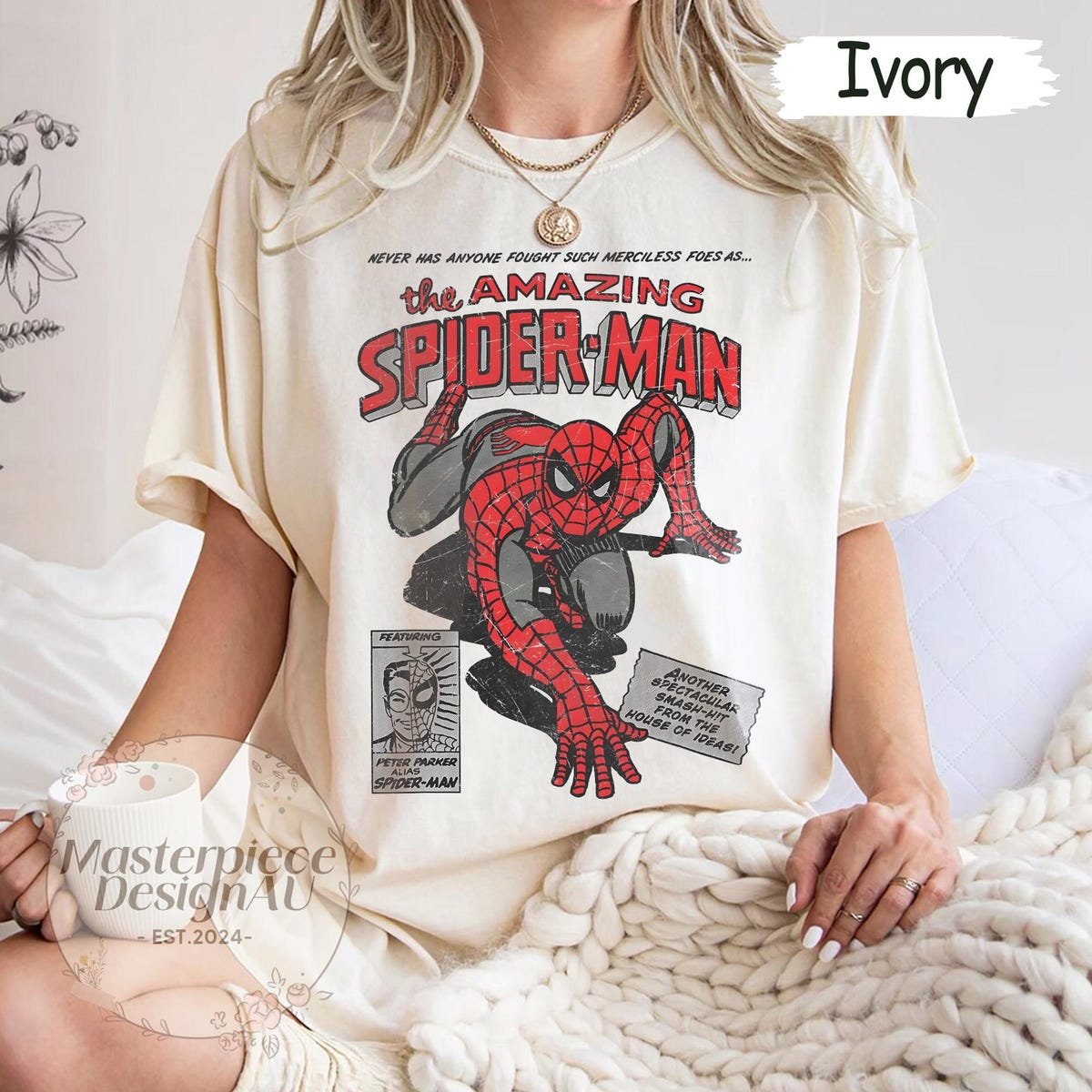 Vintage Spider-Man Comic Shirt Retro Marvel Tee Classic Superhero Gift