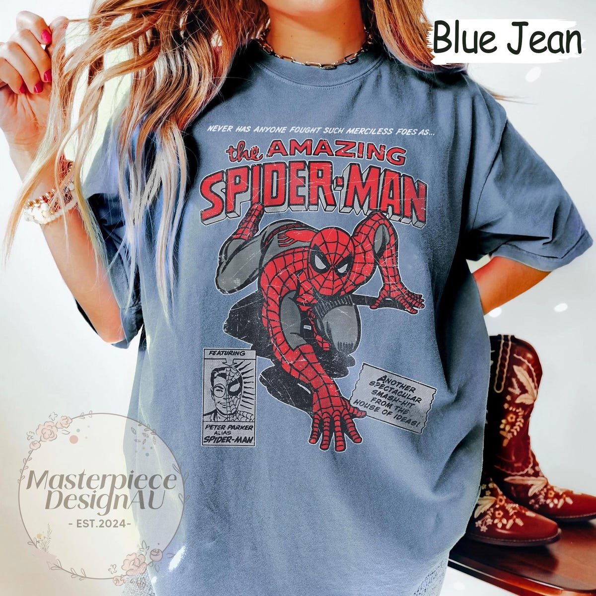 Vintage Spider-Man Comic Shirt Retro Marvel Tee Classic Superhero Gift