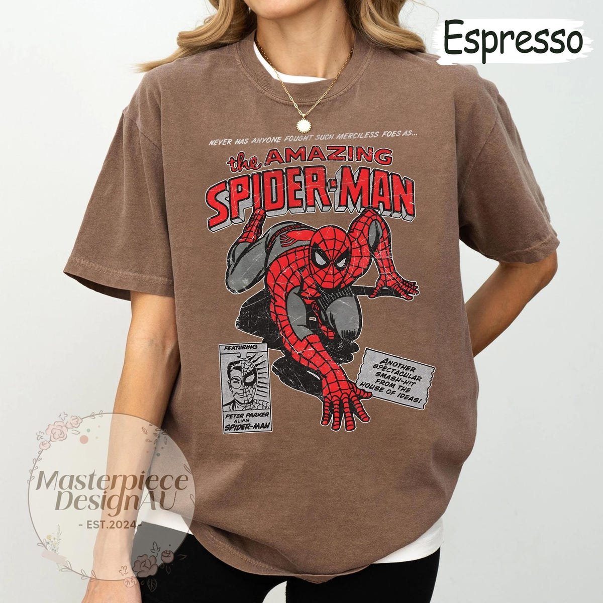 Vintage Spider-Man Comic Shirt Retro Marvel Tee Classic Superhero Gift