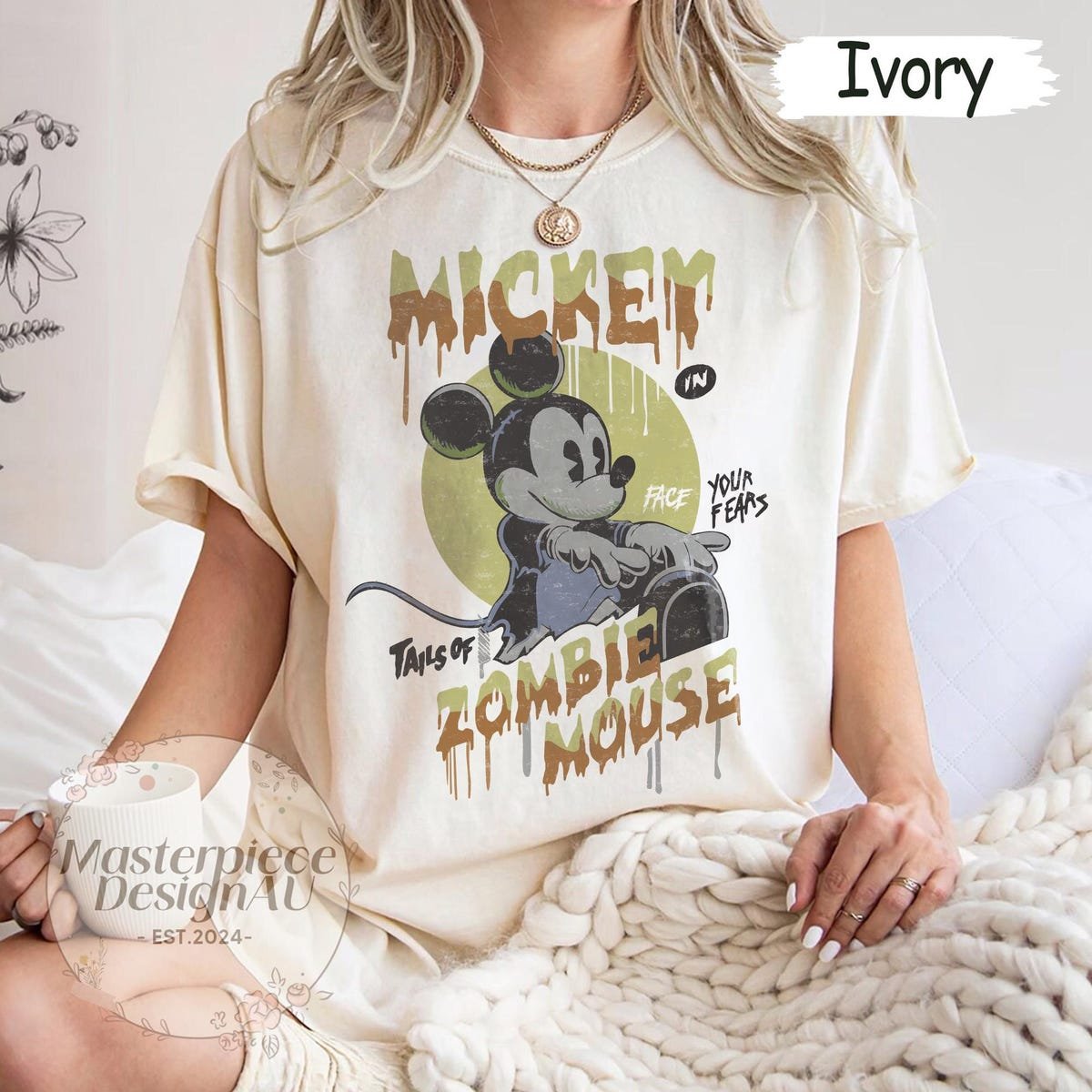 Vintage Zombie Mickey Halloween Shirt Disney Horror Tee
