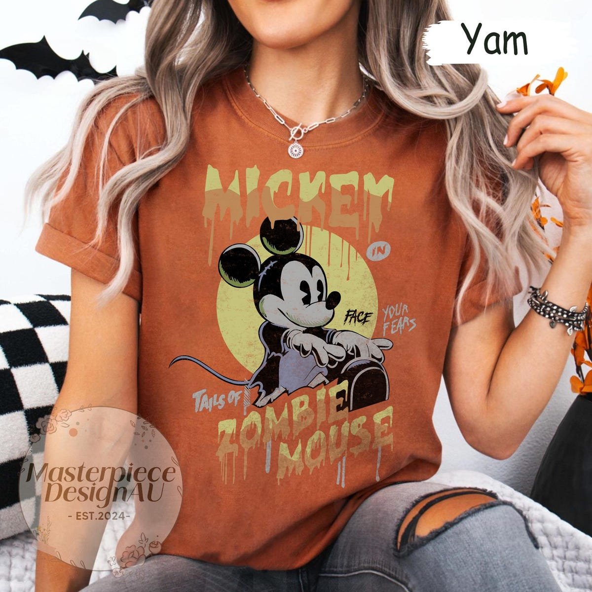 Vintage Zombie Mickey Halloween Shirt Disney Horror Tee