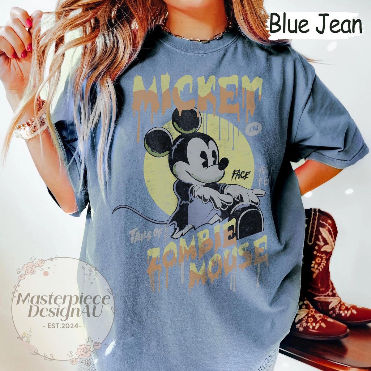 Vintage Zombie Mickey Halloween Shirt Disney Horror Tee