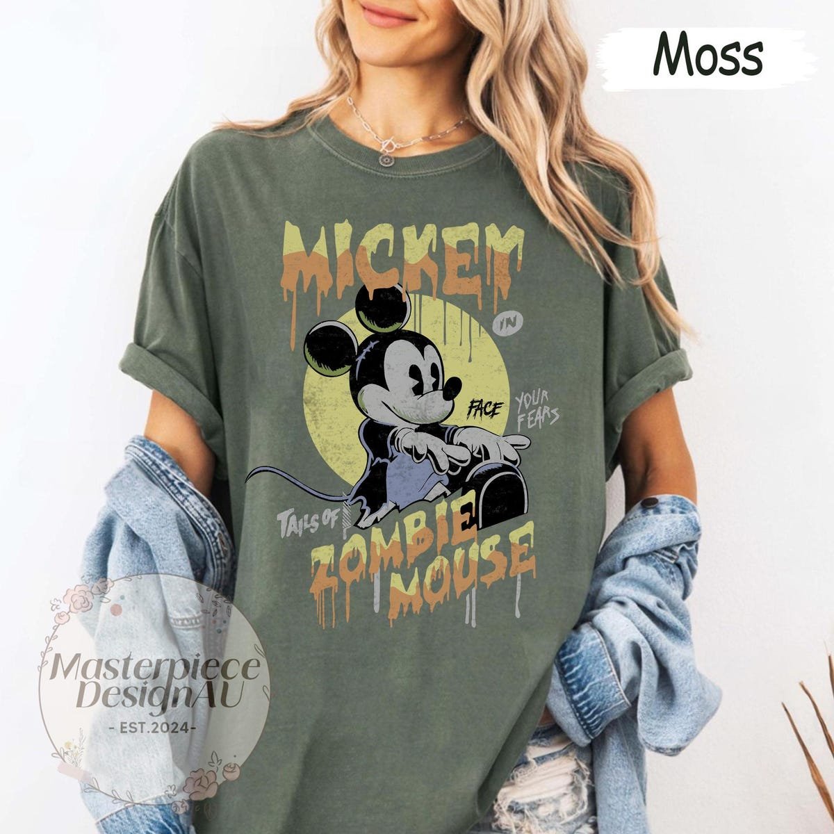 Vintage Zombie Mickey Halloween Shirt Disney Horror Tee