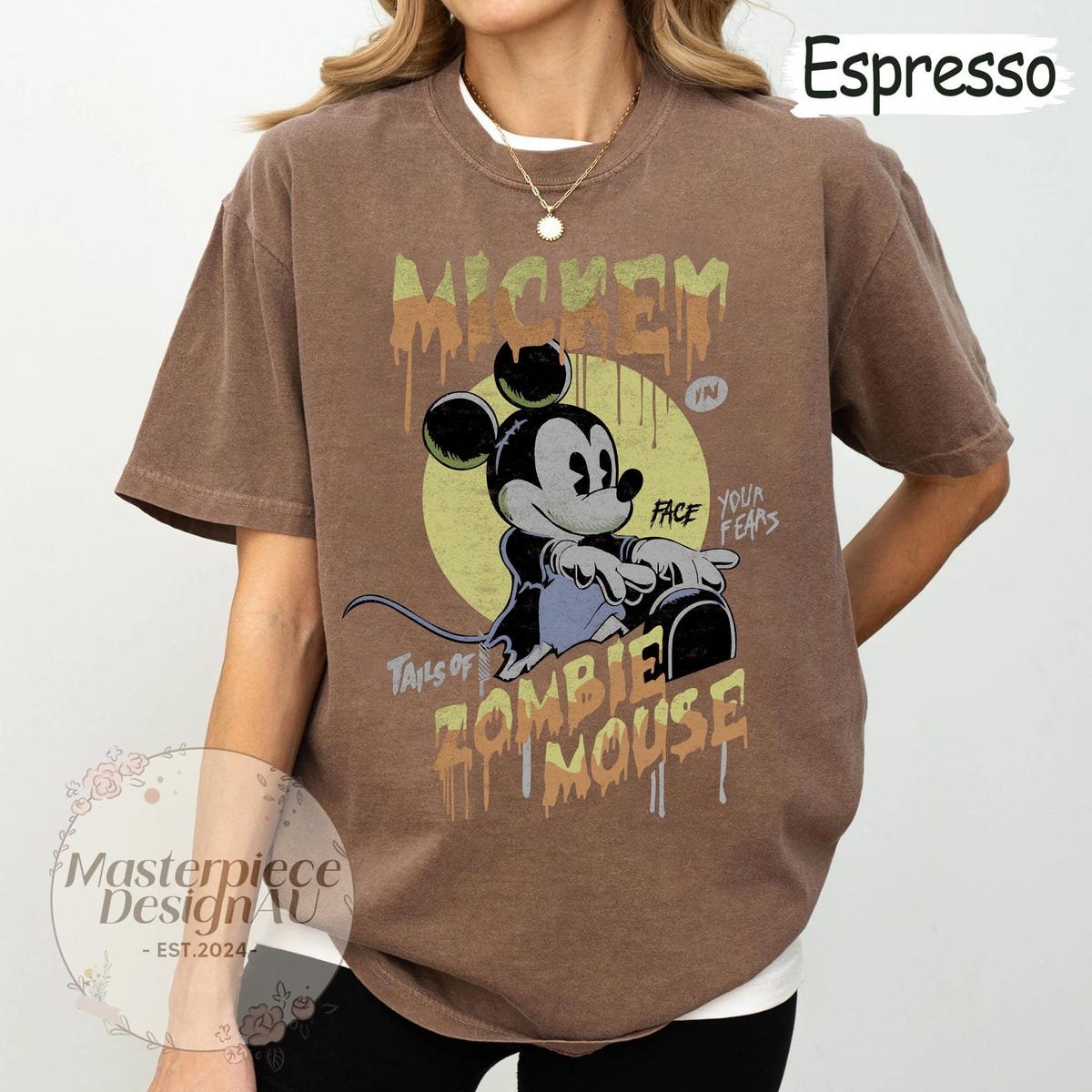 Vintage Zombie Mickey Halloween Shirt Disney Horror Tee